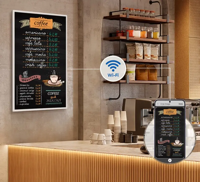 Samsung EMDX 32-iColor E-Paper Display เปลี่ยนสื่อโฆษณาด้วย WIFI หรือ VXT Cloud