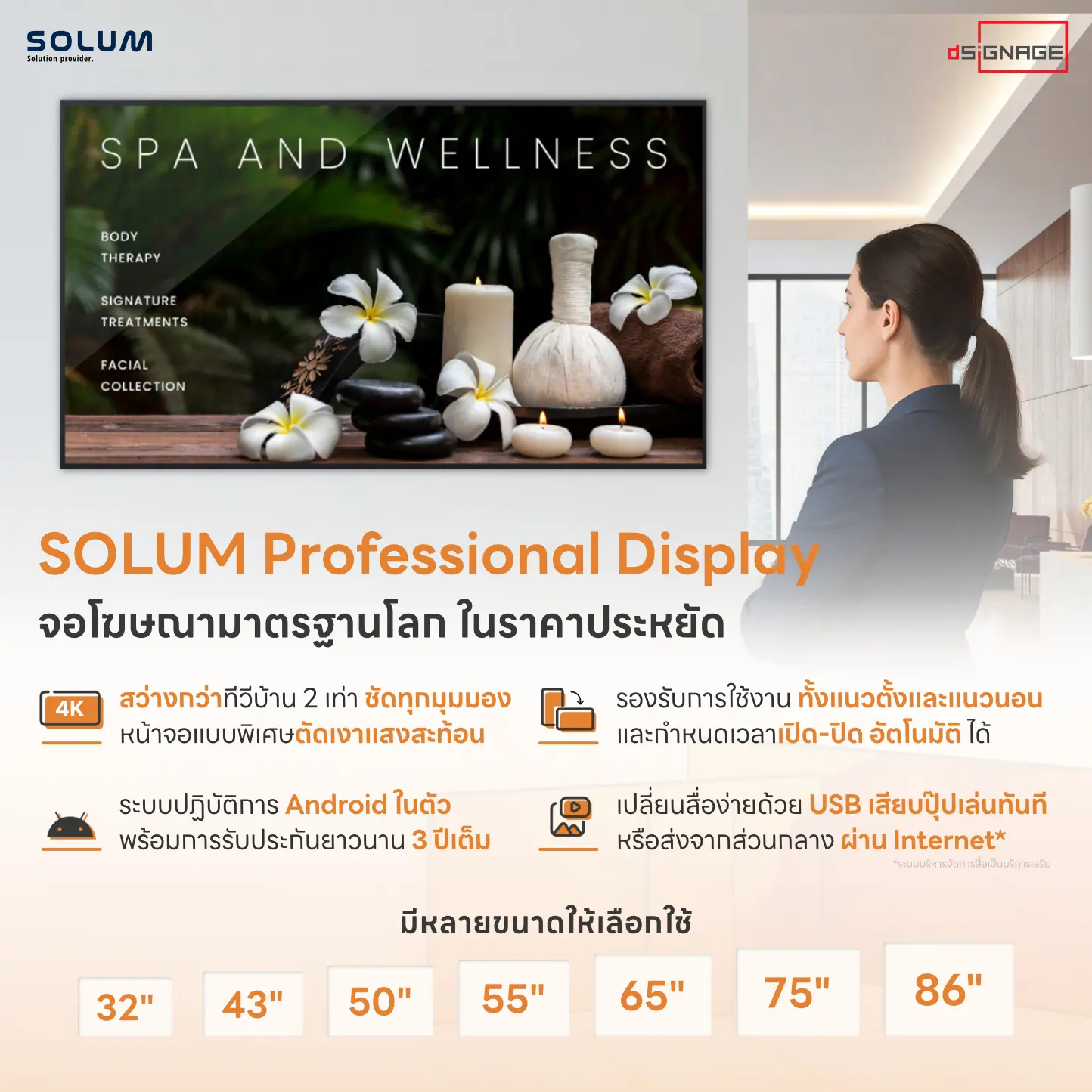 Solum digital signage จอโฆษณาประชาสัมพันธ์แบบมืออาชีพ ในราคาสุดประหยัด
